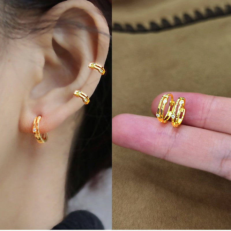 Women's Bone Small Hip Hop Fashion Sier Needle Ear Buckle
