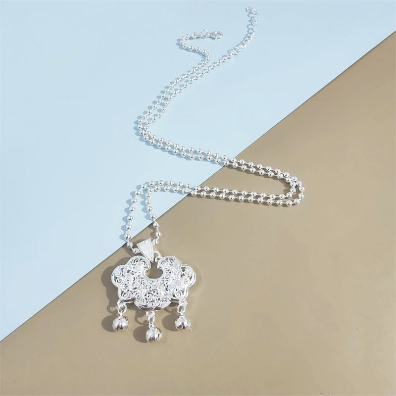 Minority Ethnic Style Female Alloy Imitation Sier Necklaces