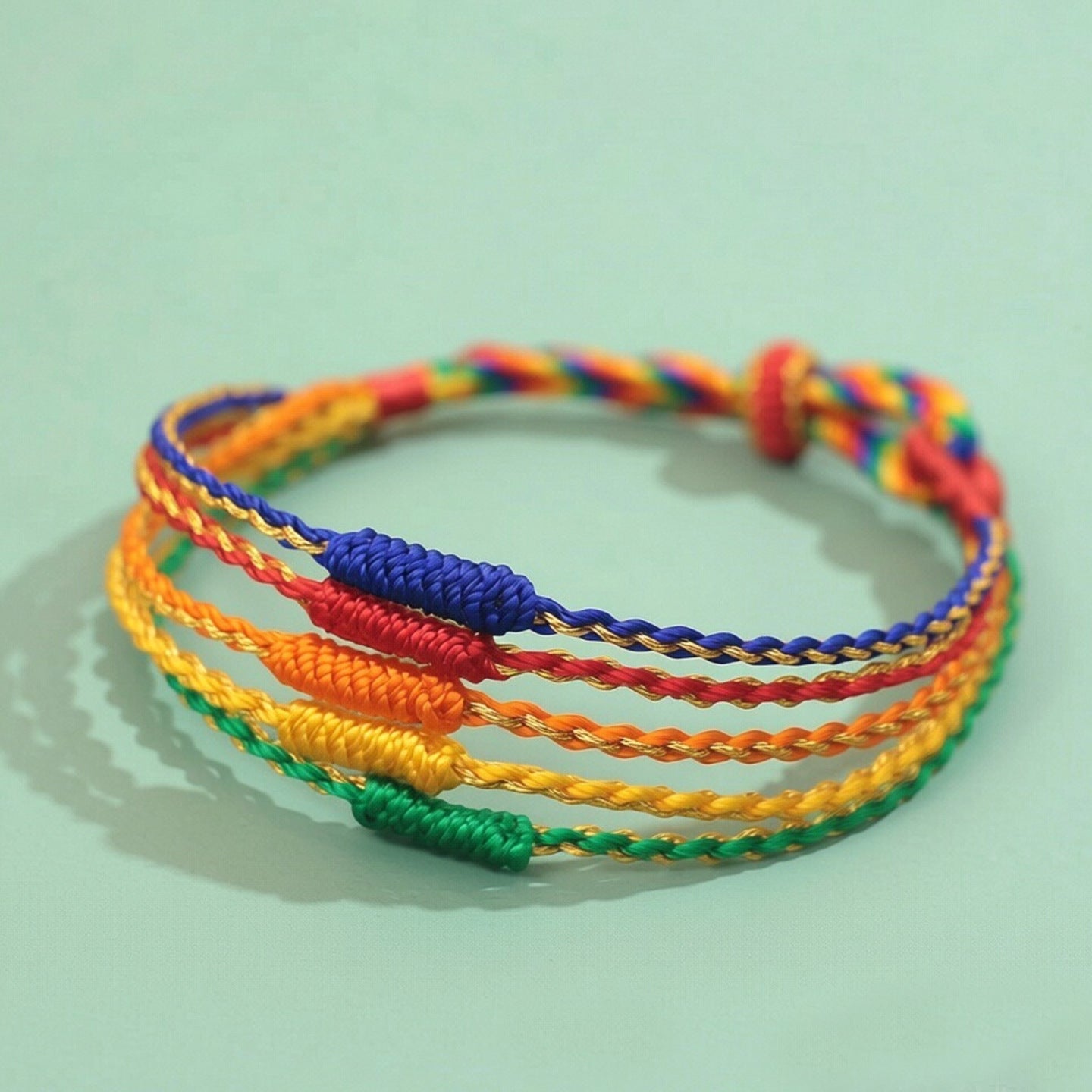 Festival Colorful Rope Carrying Strap Handmade Woven Bracelet