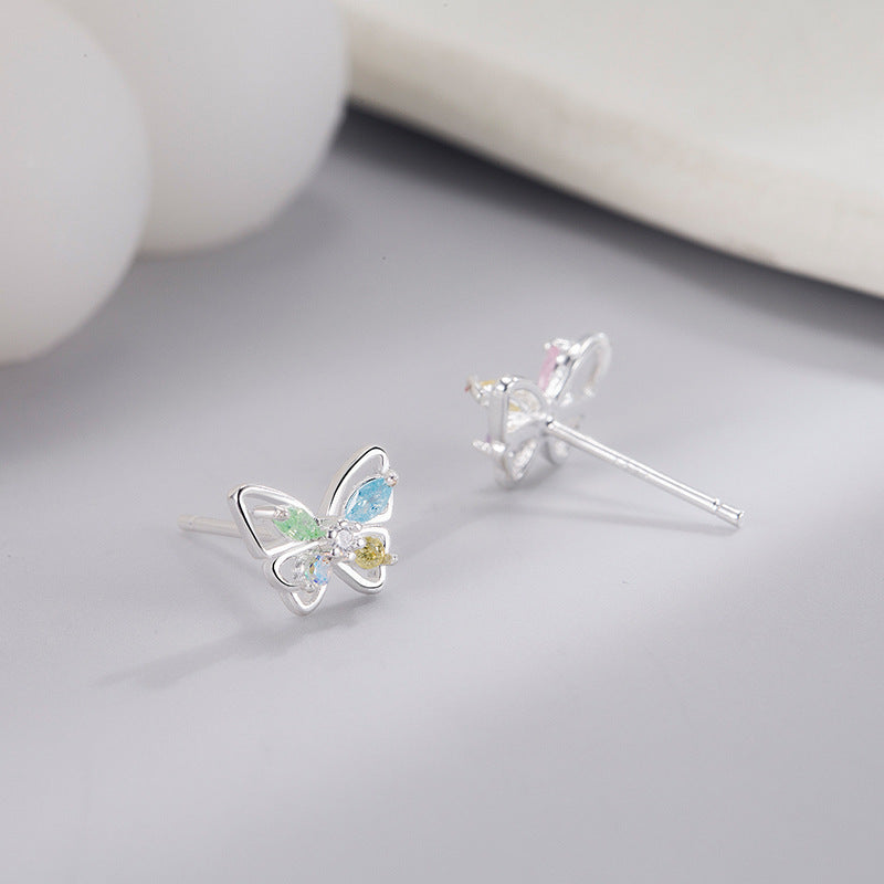 Ladies Colorful Crystals Butterfly Small Sweet Girly Summer Trendy Light Rings