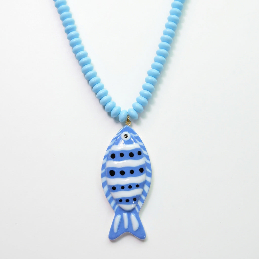Women's Summer Exaggerated Beach Handmade Small Fish Beaded Colorful Necklaces
