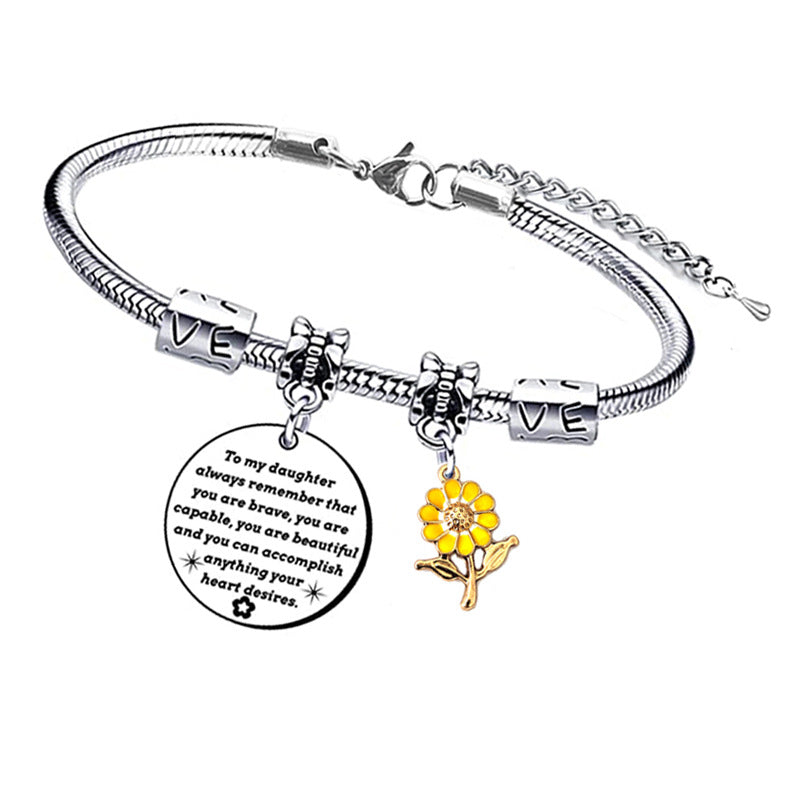 Snake Bones Chain Flower Lettering Design Advanced Inspirational Gift For Pendants