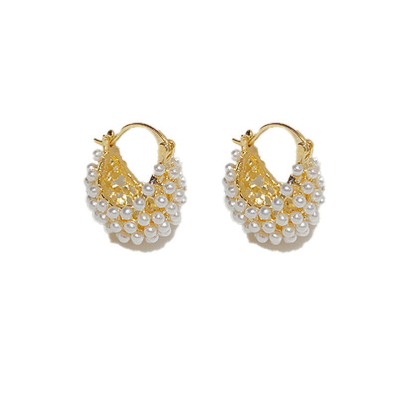 Mori Sweet Affordable Luxury Fashion Small Beads Clip Design Ear Buckle