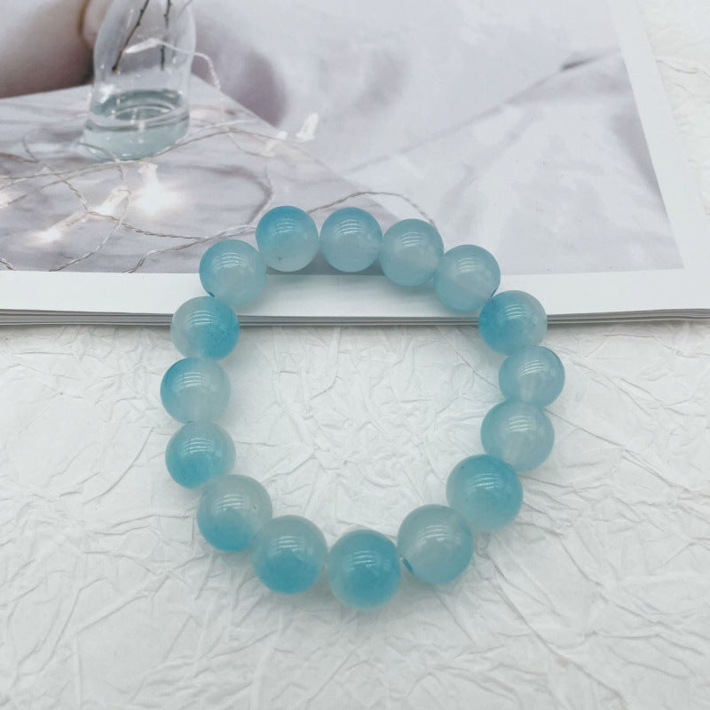 Female Aquamarine Gray Moonlight Natural Crystal Bracelet