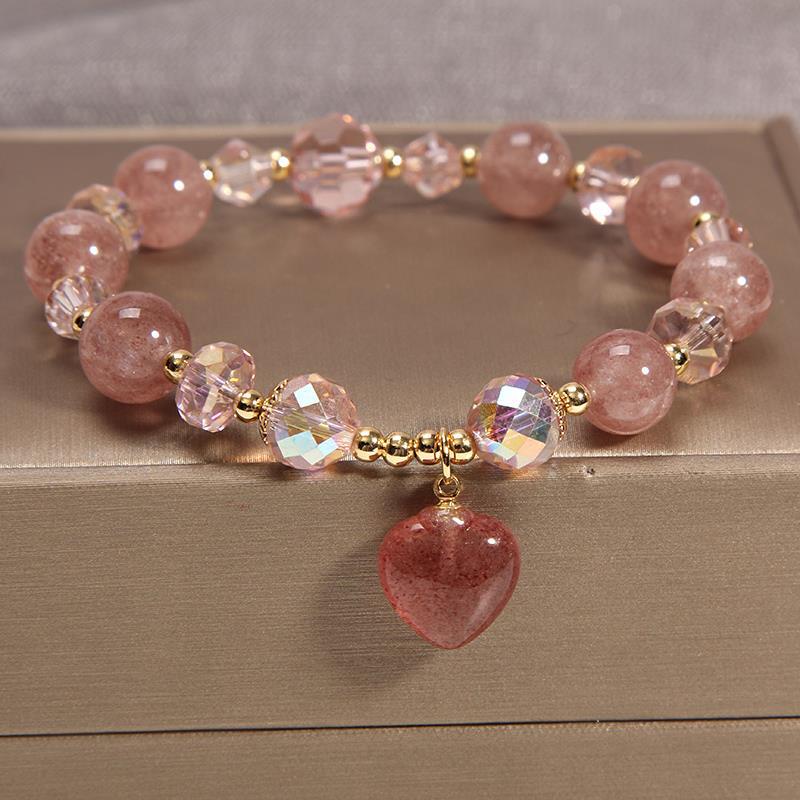 Freshwater Pearl Female Strawberry Quartz Fishtail Bracelets