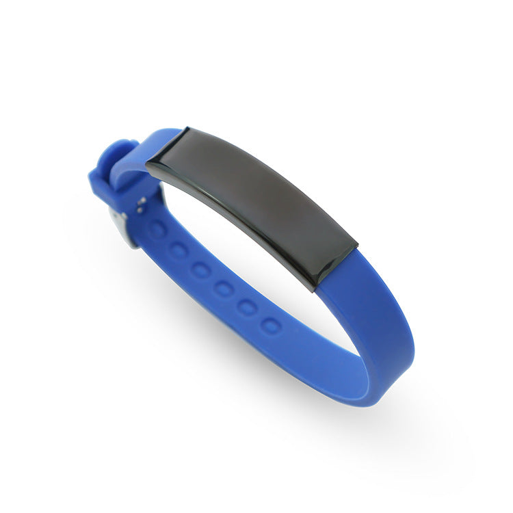 Soft Silicone Wristband Fashion Simple Couple Can Carve Writing Stainless Bracelet