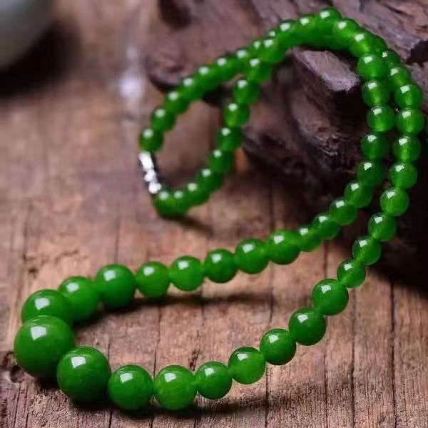 Gray Jade Spinach Green Jasper Buddha Necklace