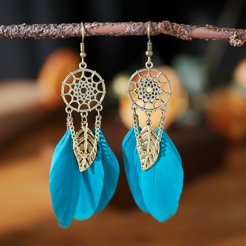 Color Creative Feather Bohemian Style Female Earrings