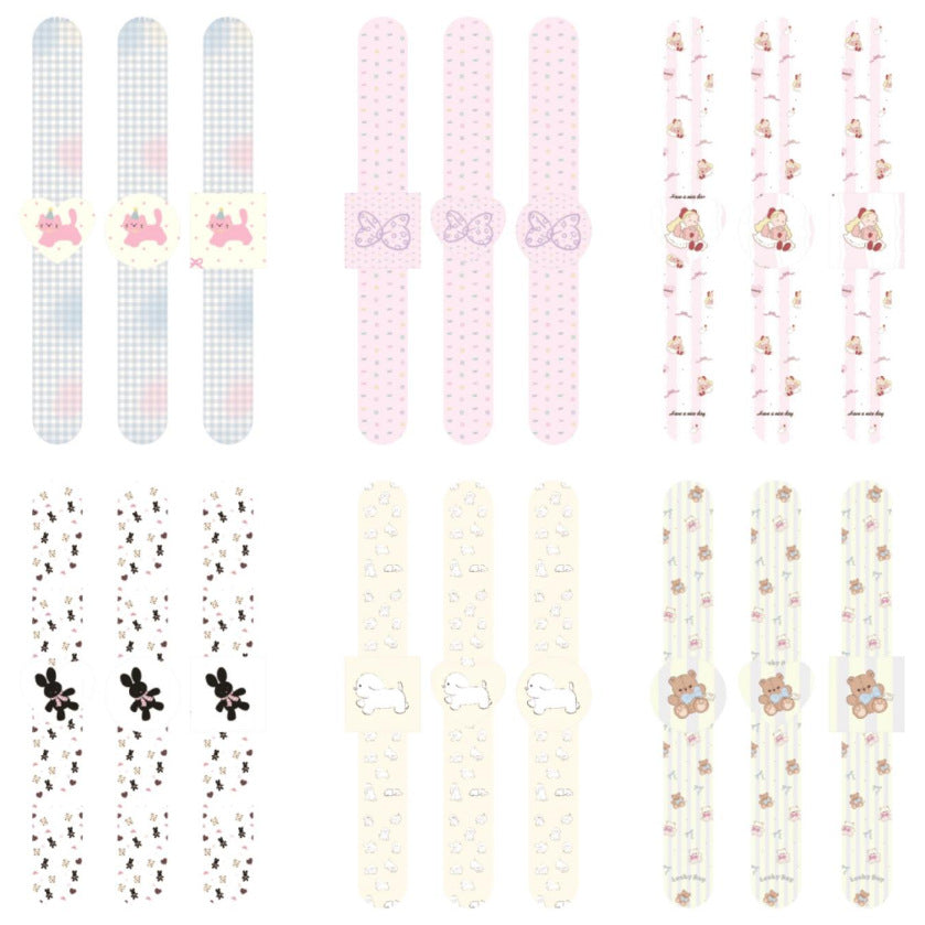 Children's Gel Slap Wristband Solid Color Snap Hand Bracelet