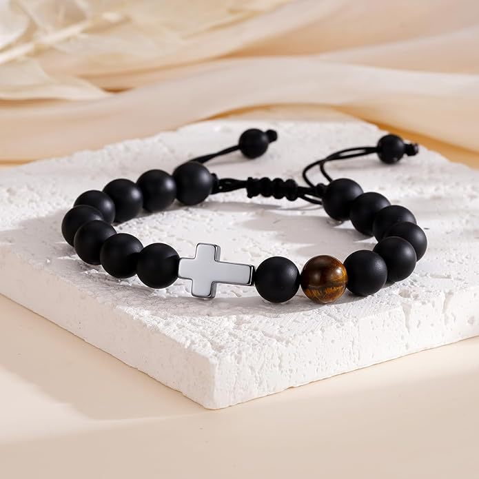 Popular Black Frosted Easter Woven Cross Bracelets