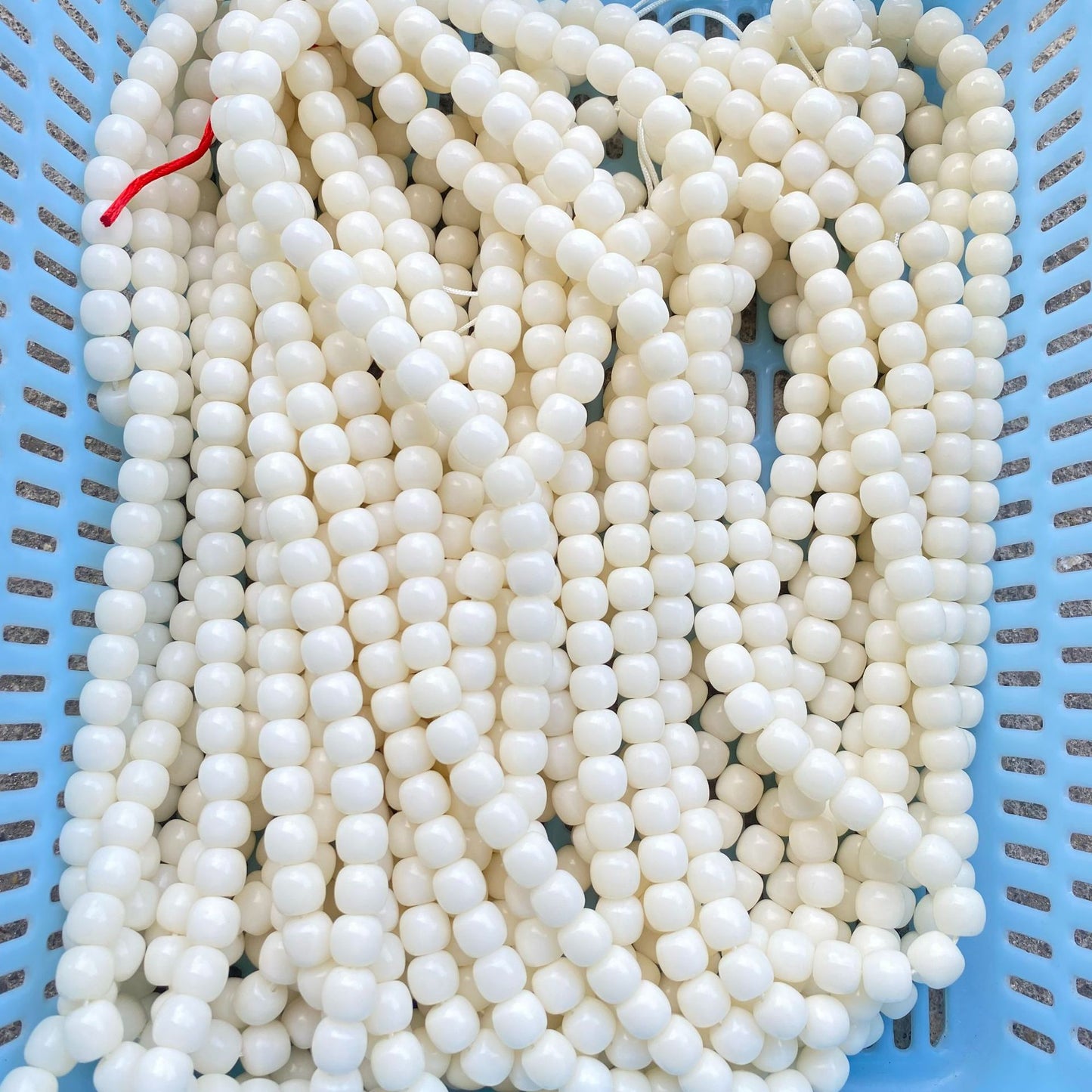 Women's & Men's White Jade Bodhi Corypha Old Barrel Beads Seed Buddha Crafts Bracelet