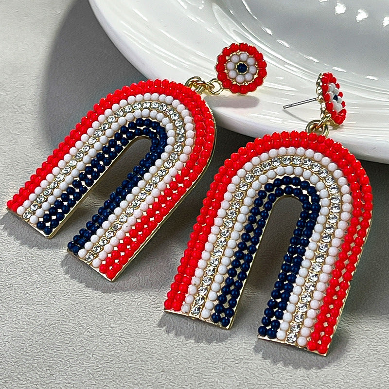 Independence Day Style English Love Bead Rings