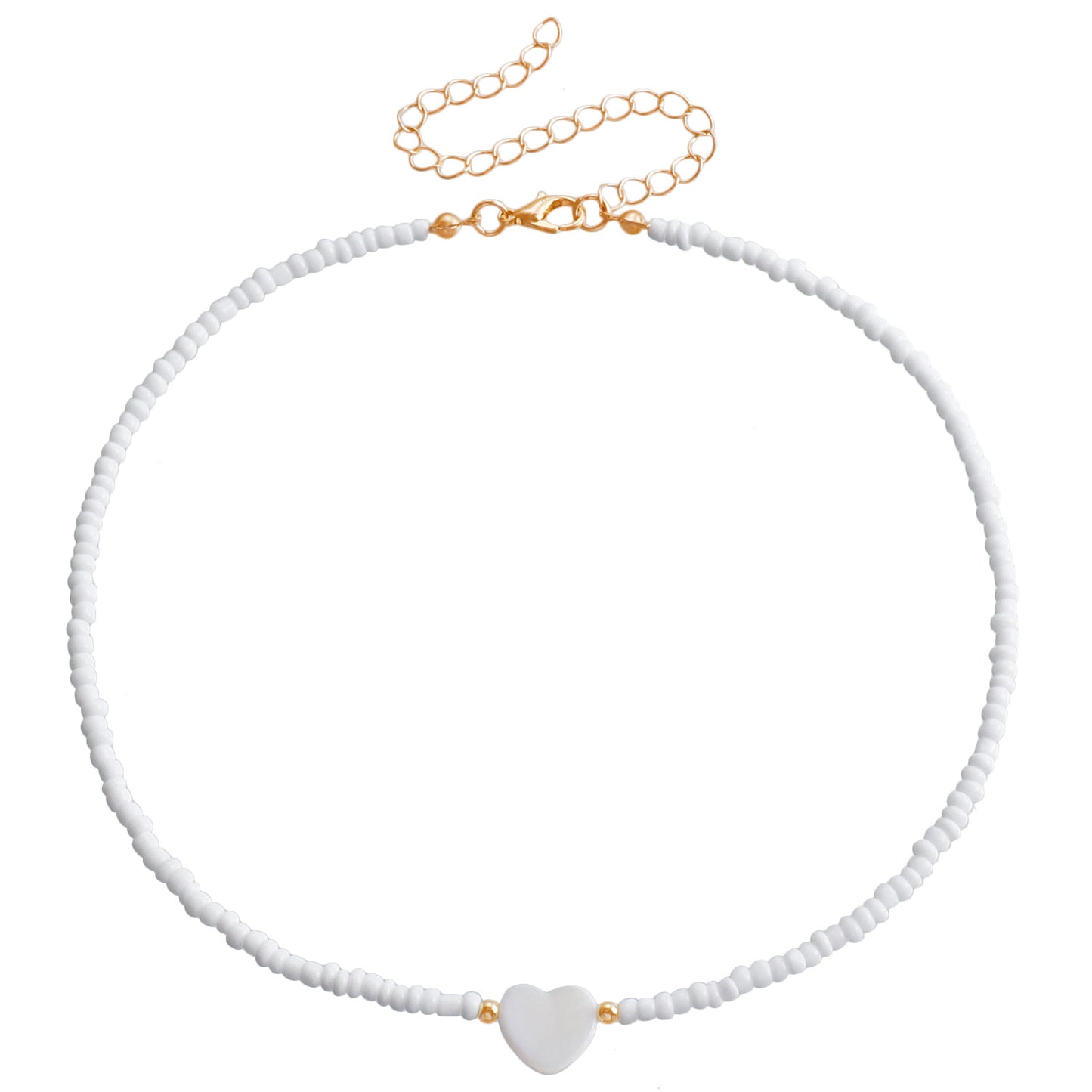 Women's Ornament Bohemian White Small Size Beads Necklaces