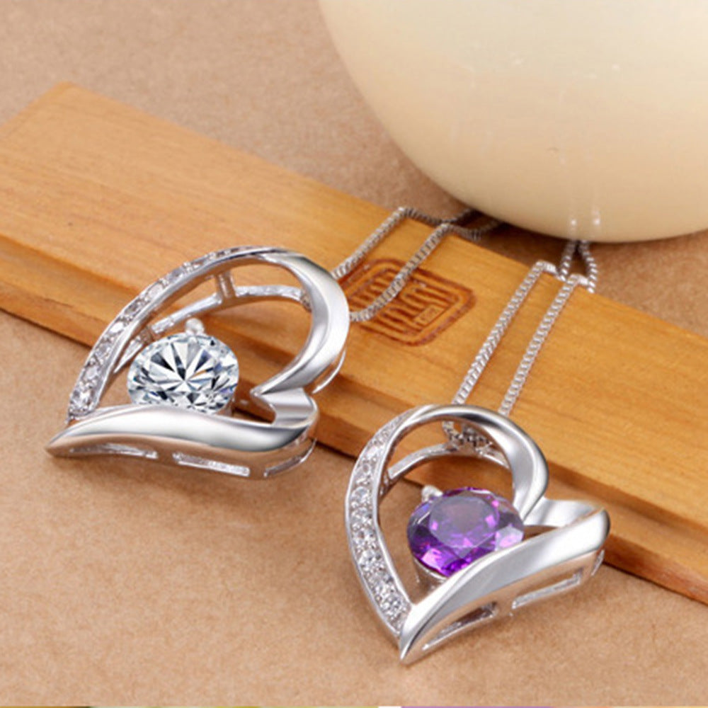 Women's Fashion Sier-plated Everlasting Heart Love Pendants