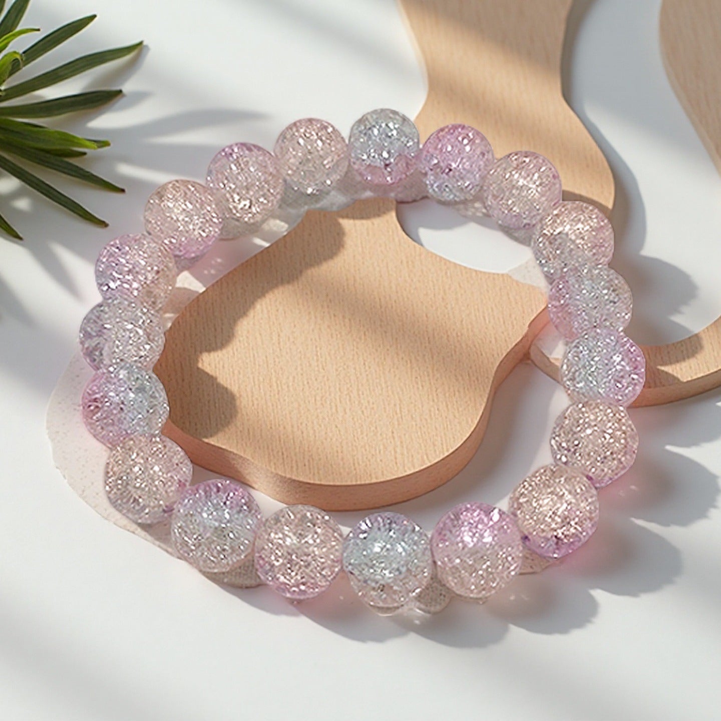 Purple Brushed Floral Beads Female Hand Toy Bracelet