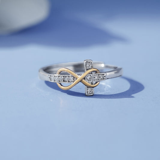 Women's Infinite Cross Electroplated Two-color Simple Fashion Rings