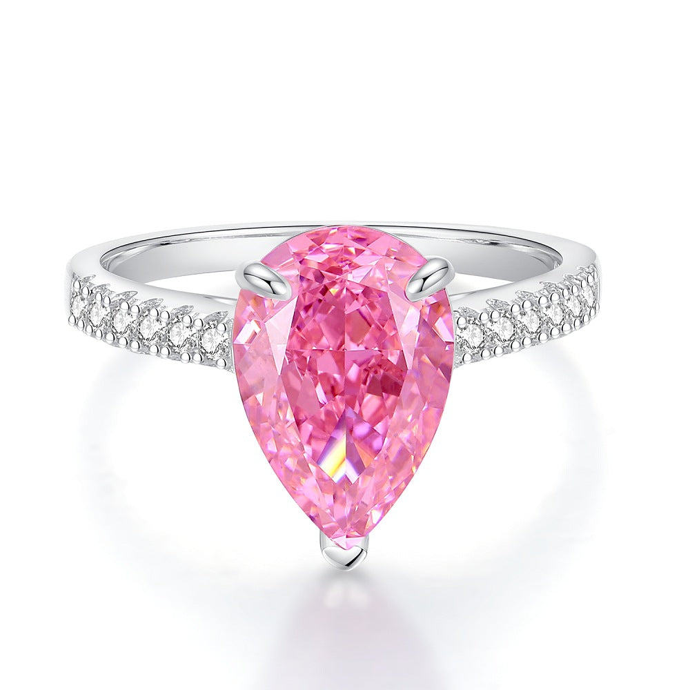 Ice Flower Cut Female Pink Diamond Rings