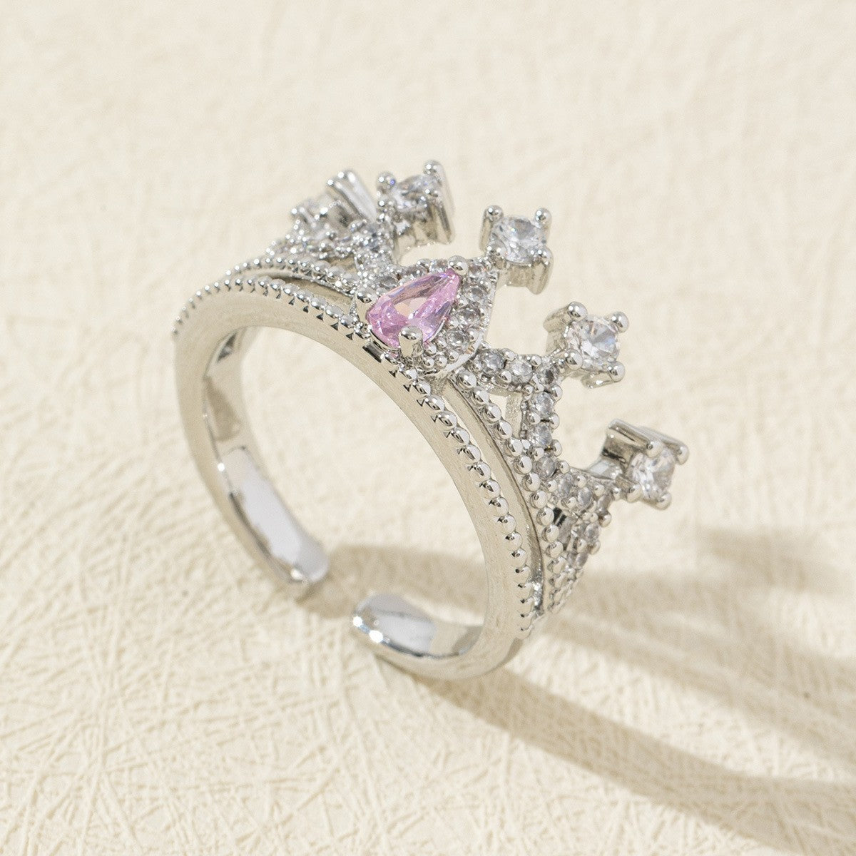 Cute Open Fashion Zircon Female Simple Ring