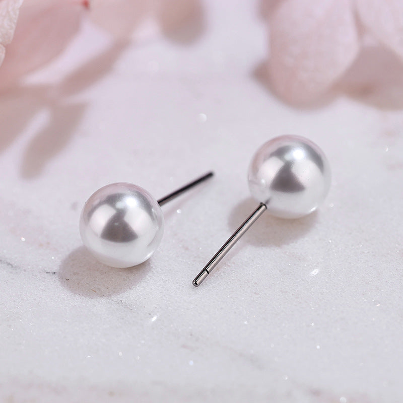 Simple Fashion Korean Style Temperament Ear Pearl Earrings