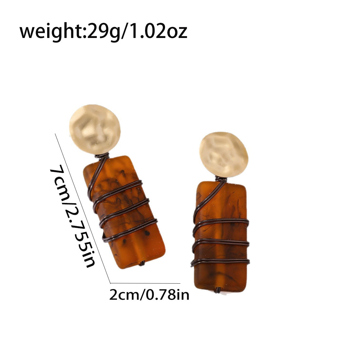 Women's Coffee Color Stitching Geometric High-grade Light Luxury Minority Rings