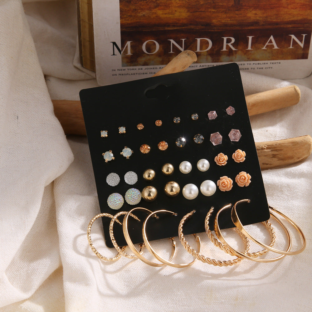 Korean Fashion Simple Pairs Pearl Heart Rings