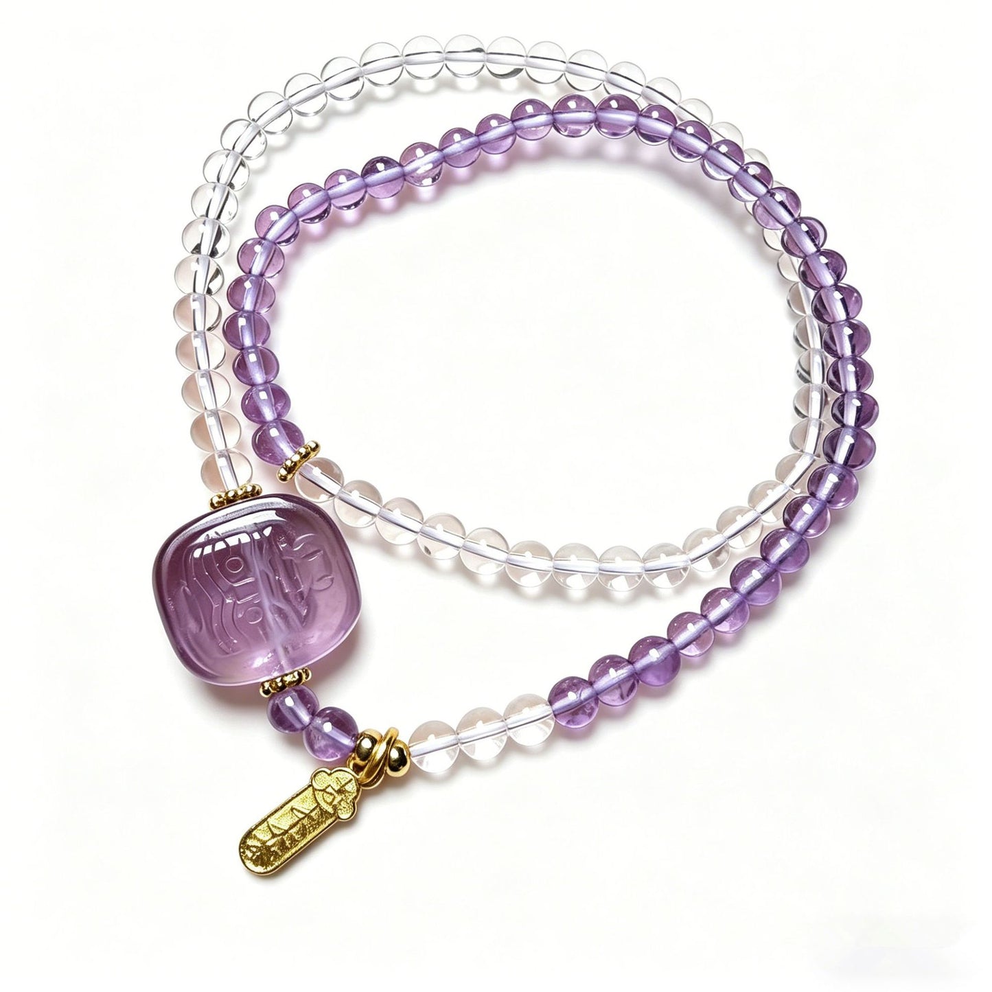 Red Agate Fashion Floating Flowers Chalcedony Double Circle Twin Bracelet