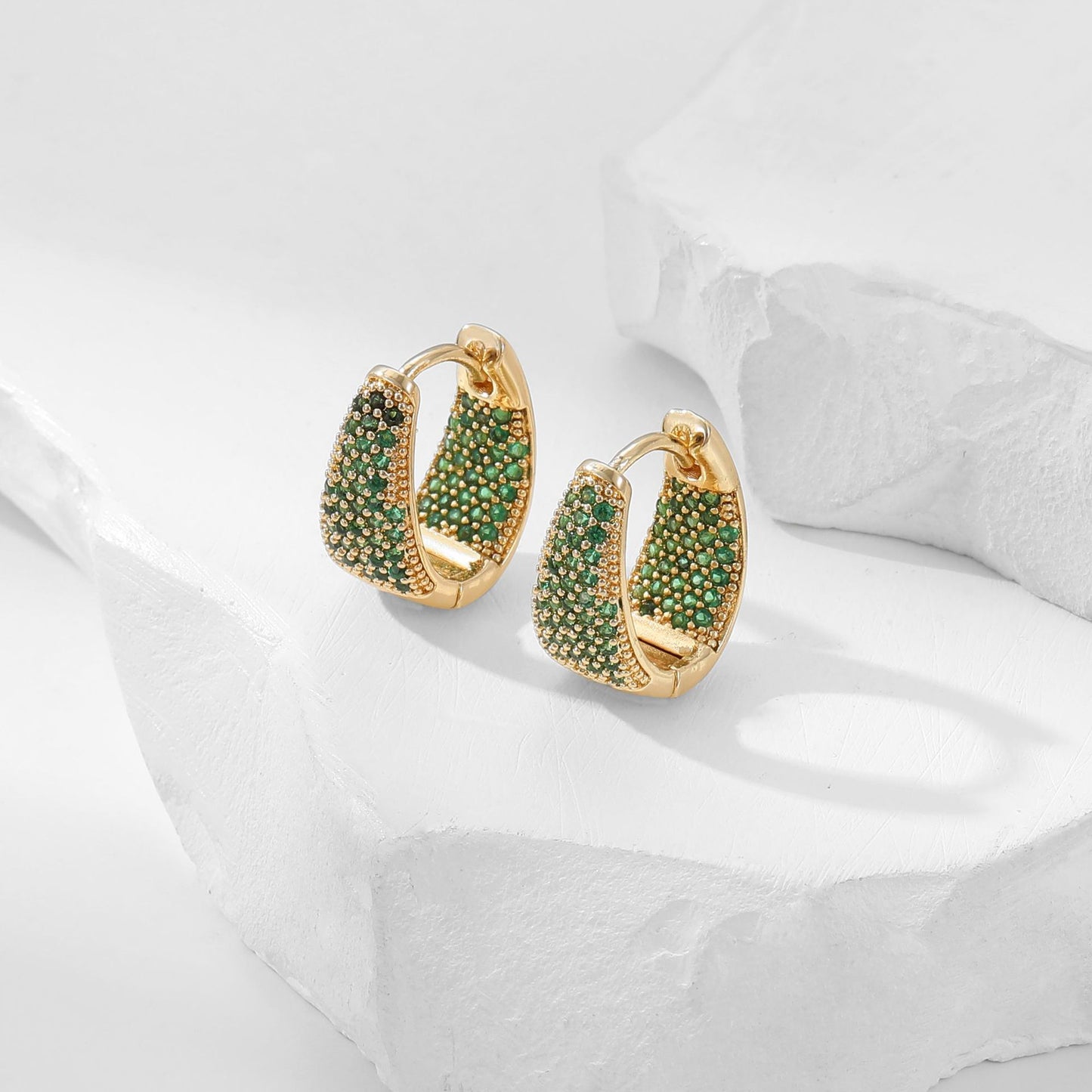 Colorful Light Luxury Geometric Triangle Exquisite Ear Buckle