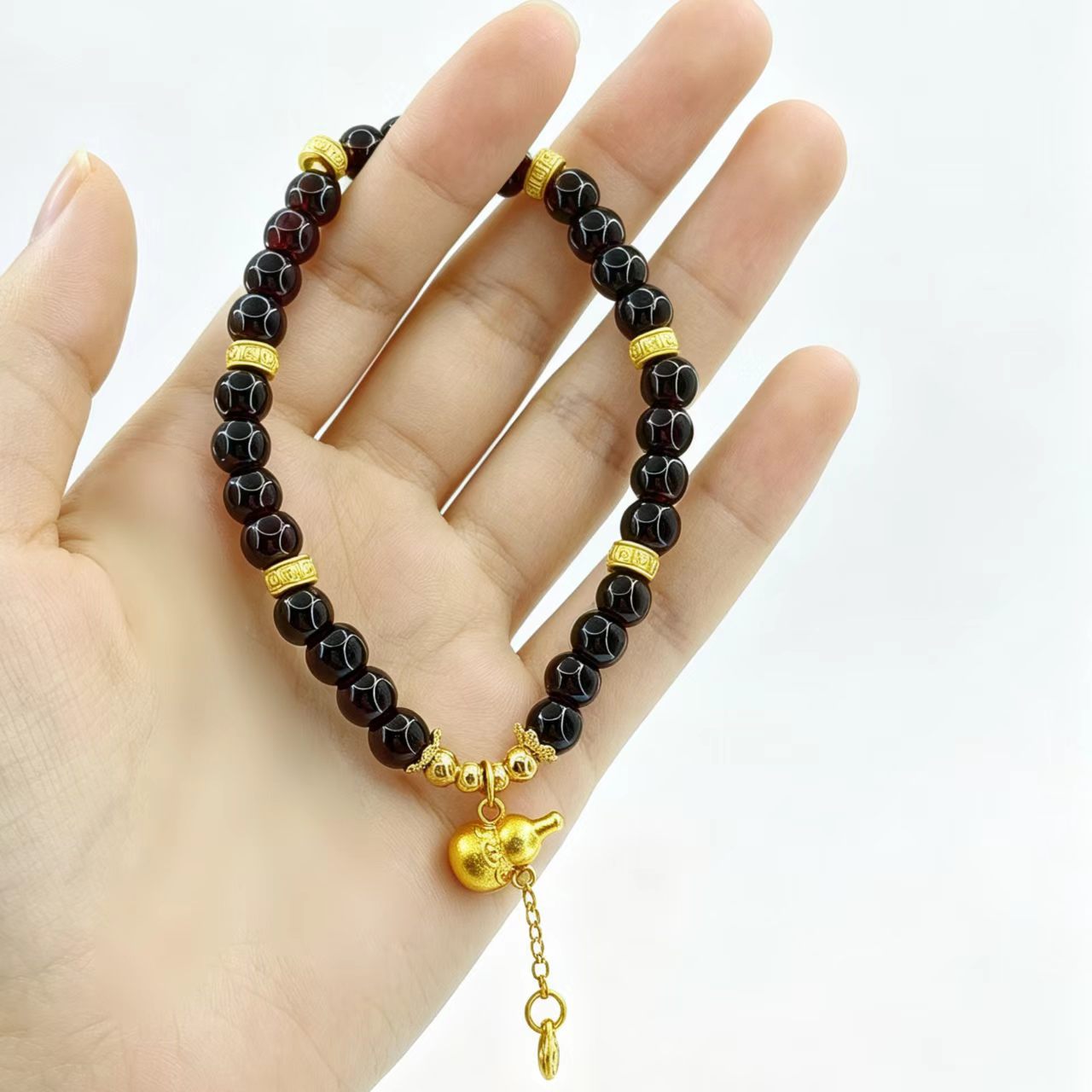 Broadcast Garnet Gourd Chinese Style Imitation Pomegranate Red Twin Ladies Bracelet