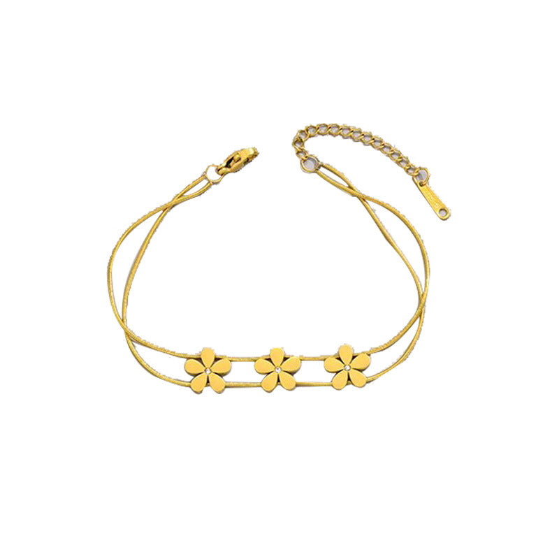 Micro Rhinestone Flower Simple Light Luxury Niche Design Clavicle Chain Necklace