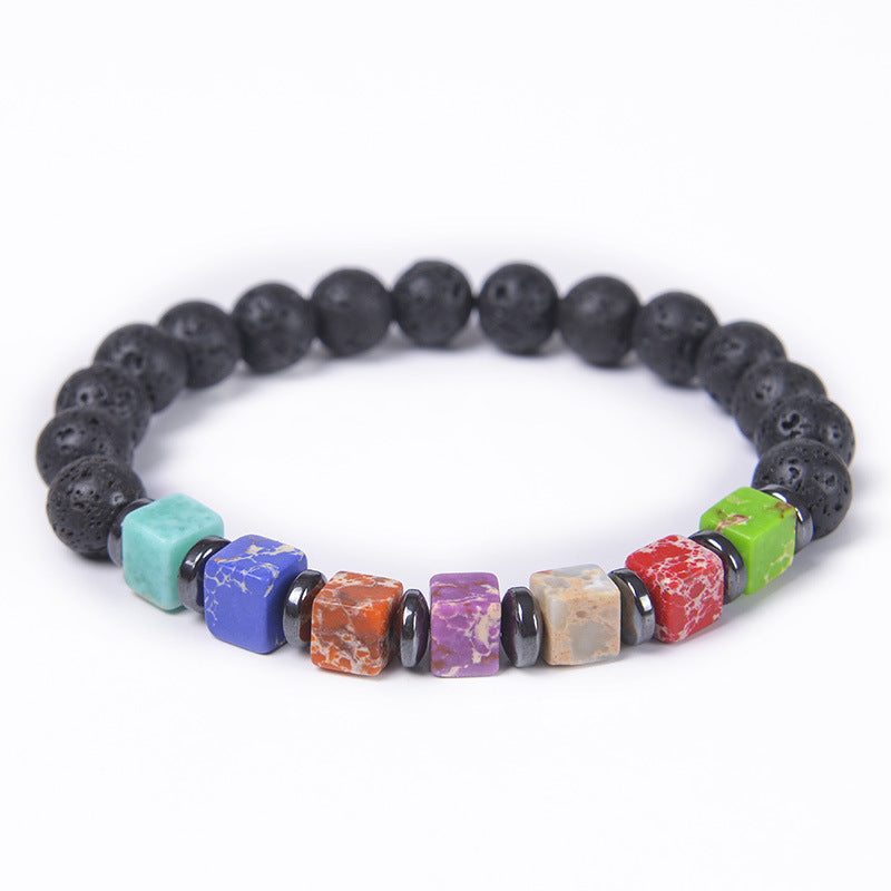 Colorful Stone Handmade Elastic String Natural Tiger Bracelets