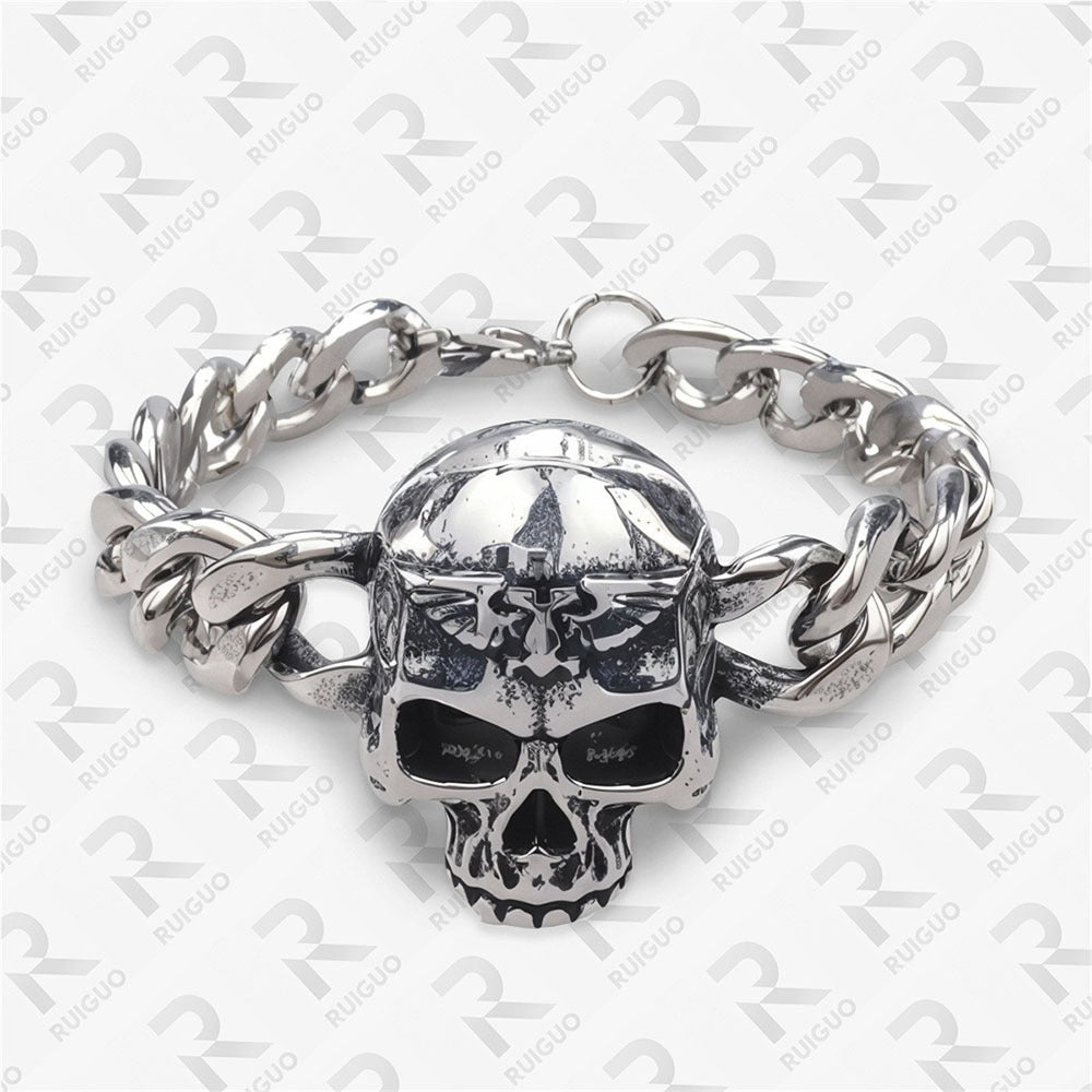 Men's Celtic Knot Skull Stainless Steel Cuban Cross Punk Retro Bracelets