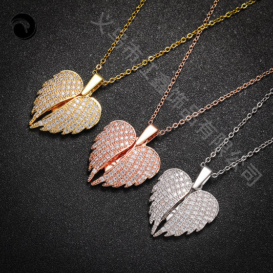 Angel Wings Full Diamond Hip Hop Niche Necklaces