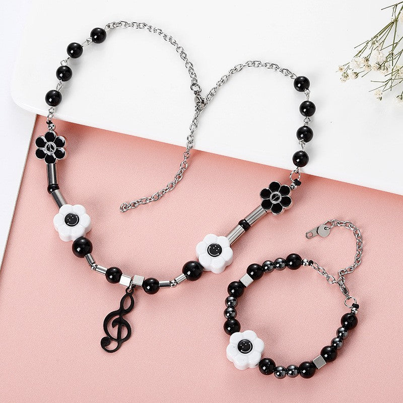 Chain Combination Dice Volcanic Rock Skull Hip Hop Necklace