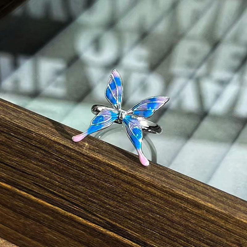 Hot Light Luxury Unique Design Blue Rings