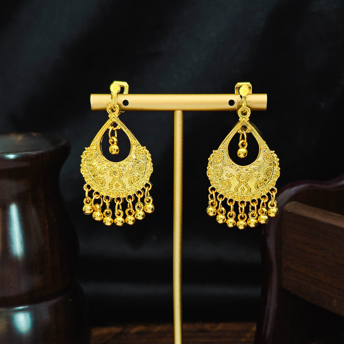 Long Water Drop Tassel Tourist Attractions Diamond Ears Earrings