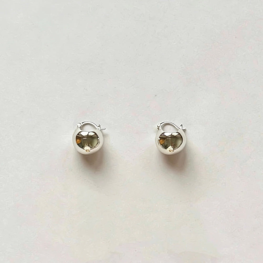 Women's French Simplicity Advanced Classic Design Gold Sier Spherical Earrings