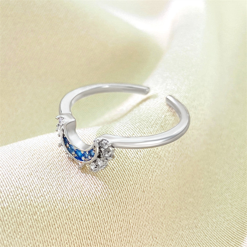 Sun Moon Stacked Female Lovers Opening Couple Hot Fashion Rings