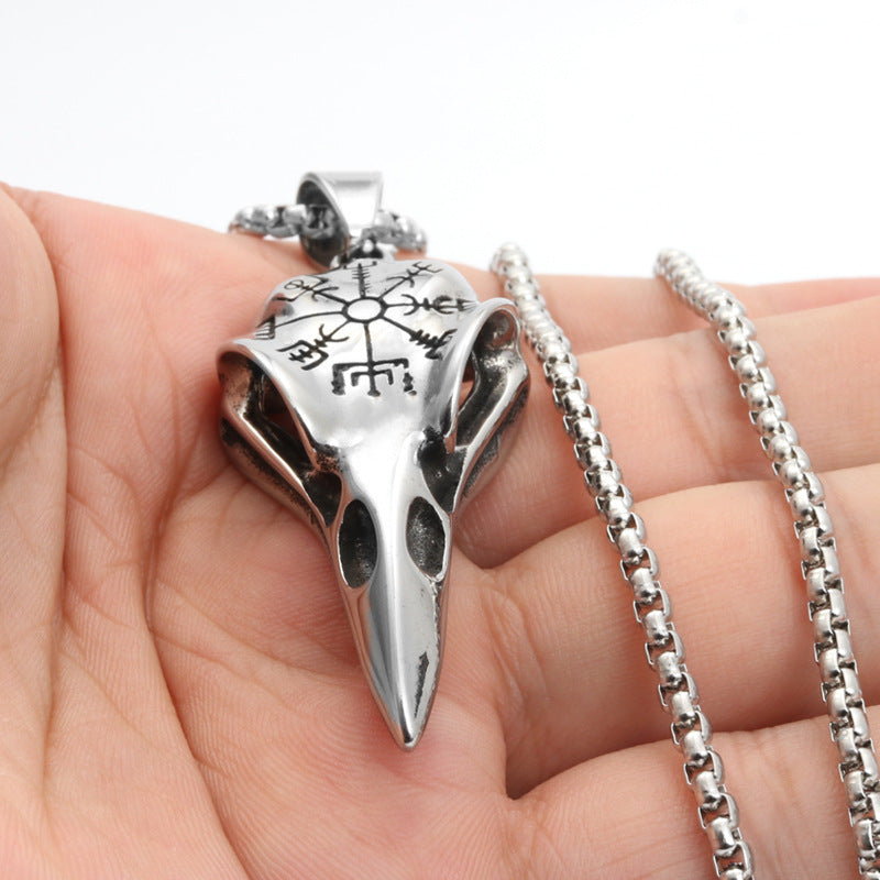 Stainless Steel Viking Pirate Symbol Vintage Crow Necklaces