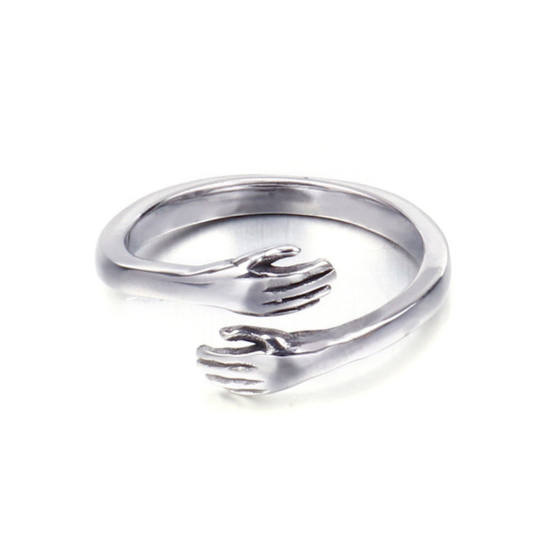 Korean Jewelry Personalized Opening Hands Hug Rings