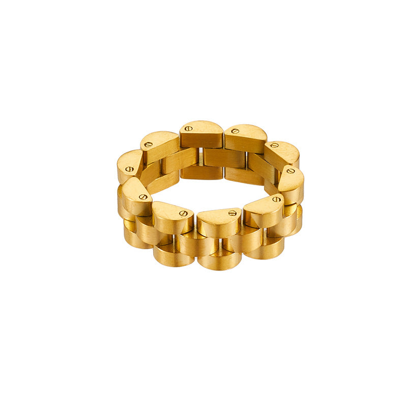 Men's Fashion Titanium Steel Lady Couple Strap Gold Hip Ring