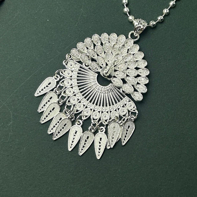 Peacock Sweater Chain Ethnic Style Artistic Exaggerated Necklaces
