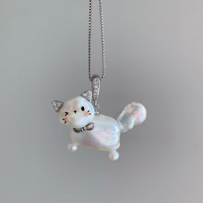Personalized Pet Imitation Pearl Cat Clavicle Pendants