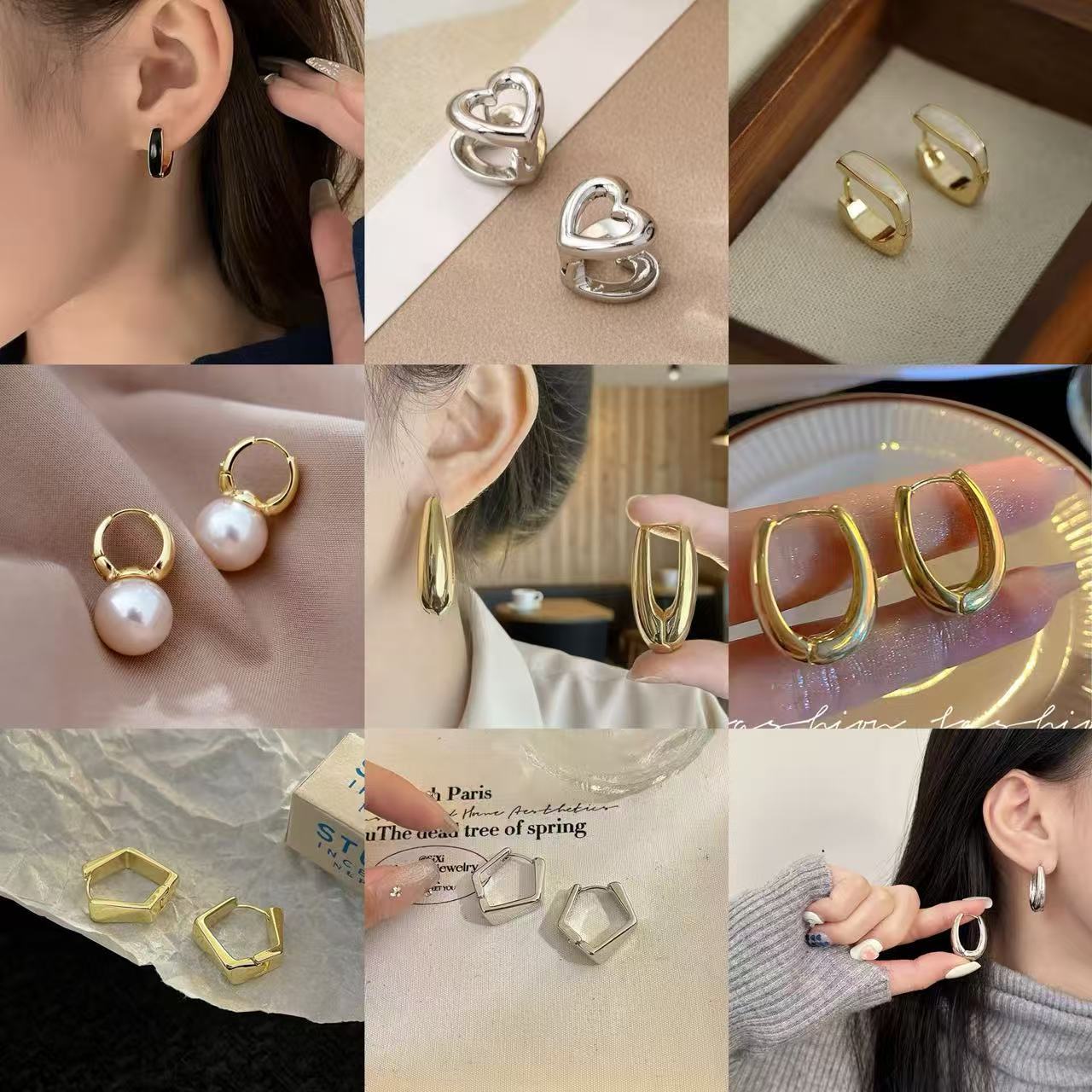 Simple Geometric Ellipse Clip Vintage Light Luxury High-grade Niche Ear Buckle