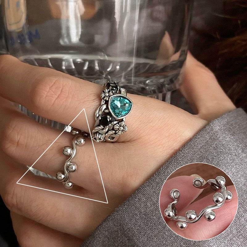 Roman Numeral Female Retro Fashion Chain Open Hip Hop Ring