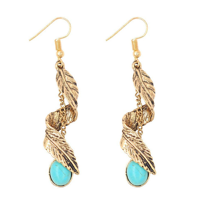 Women's Multiple Options Bohemian Ethnic Turquoise Eardrops Combination Earrings