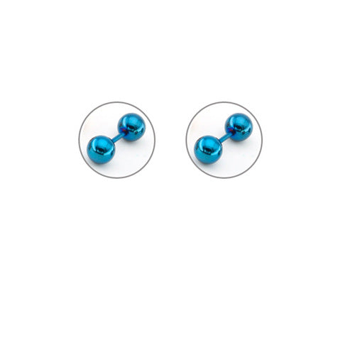 Men's Twist Dumbbell Ball Cartilage Ear Bone Pin Titanium Steel Golden Earrings