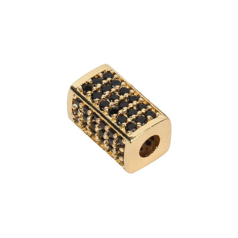 Zircon Rectangular Column Spacer Beads Brass Bracelet