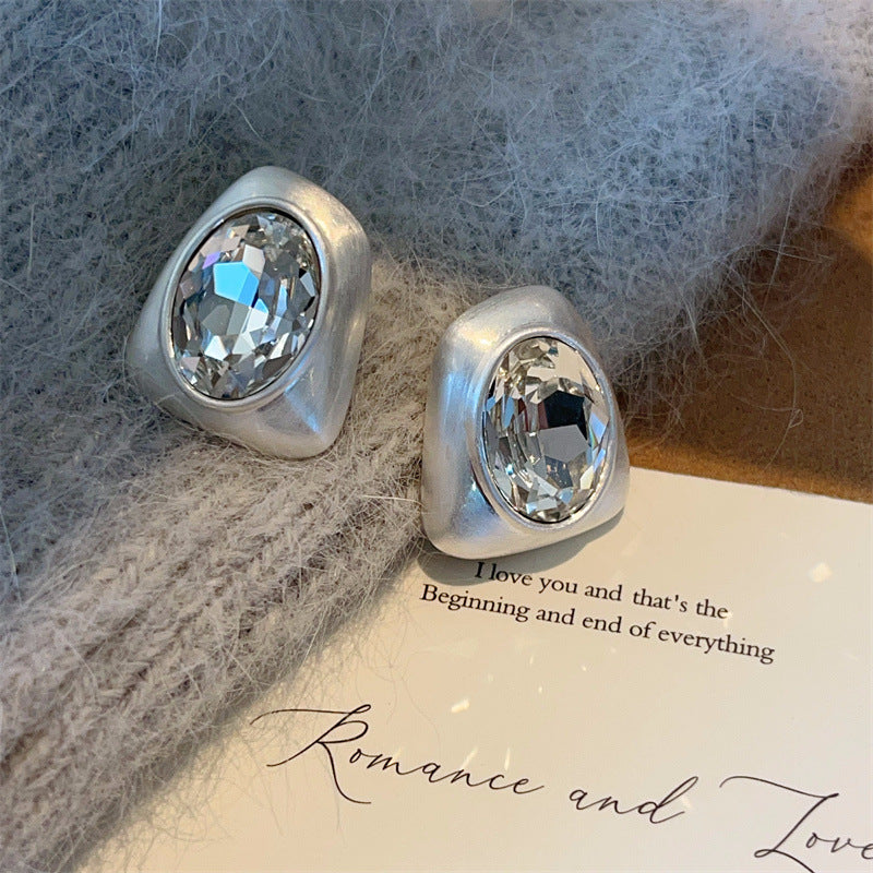 Design Irregular Brushed Cut Zircon Old Money Style Refined Grace Rings