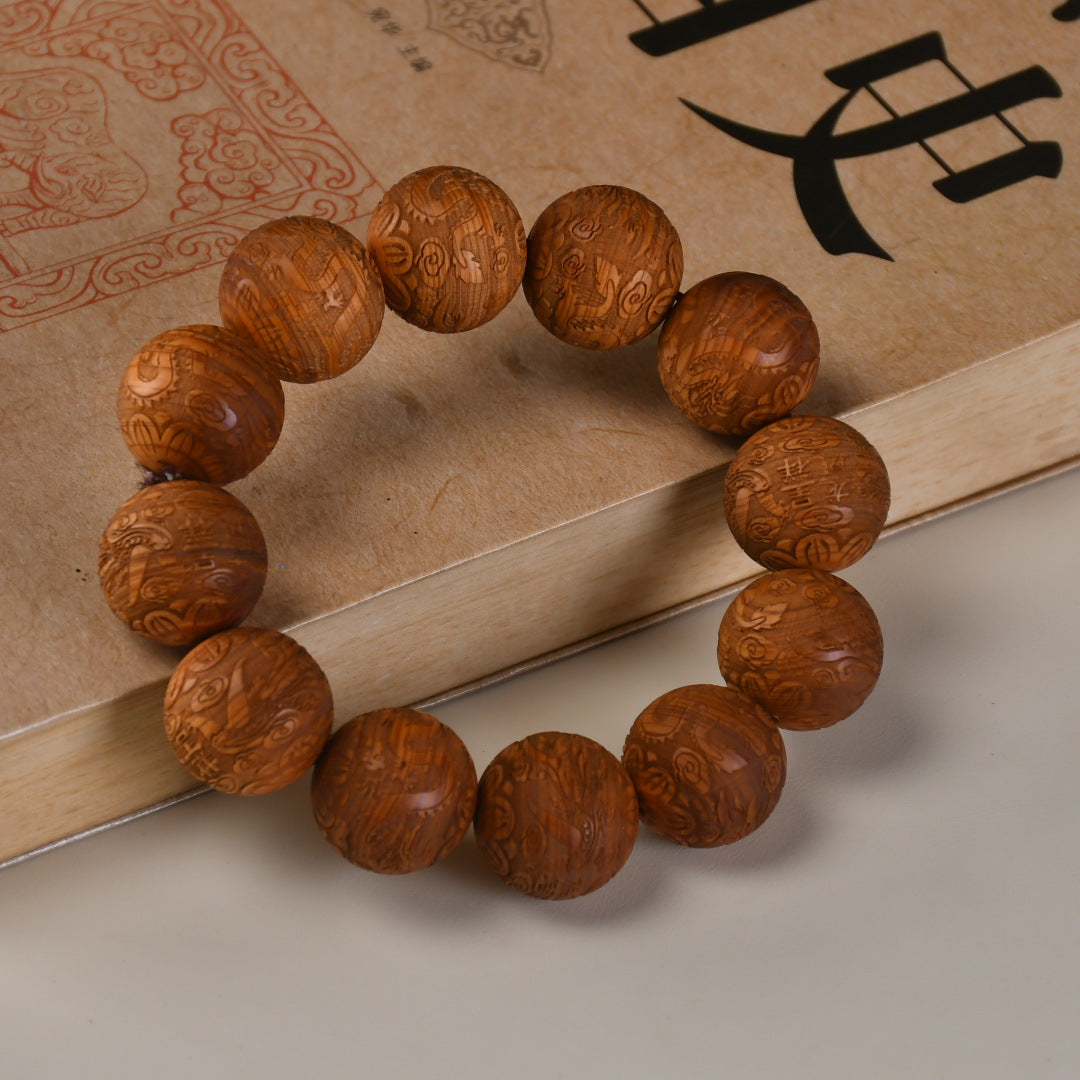 Women's & Men's Arborvitae Lightning Transparent Buddha Beads Live Studio Drainage Temple Bracelet