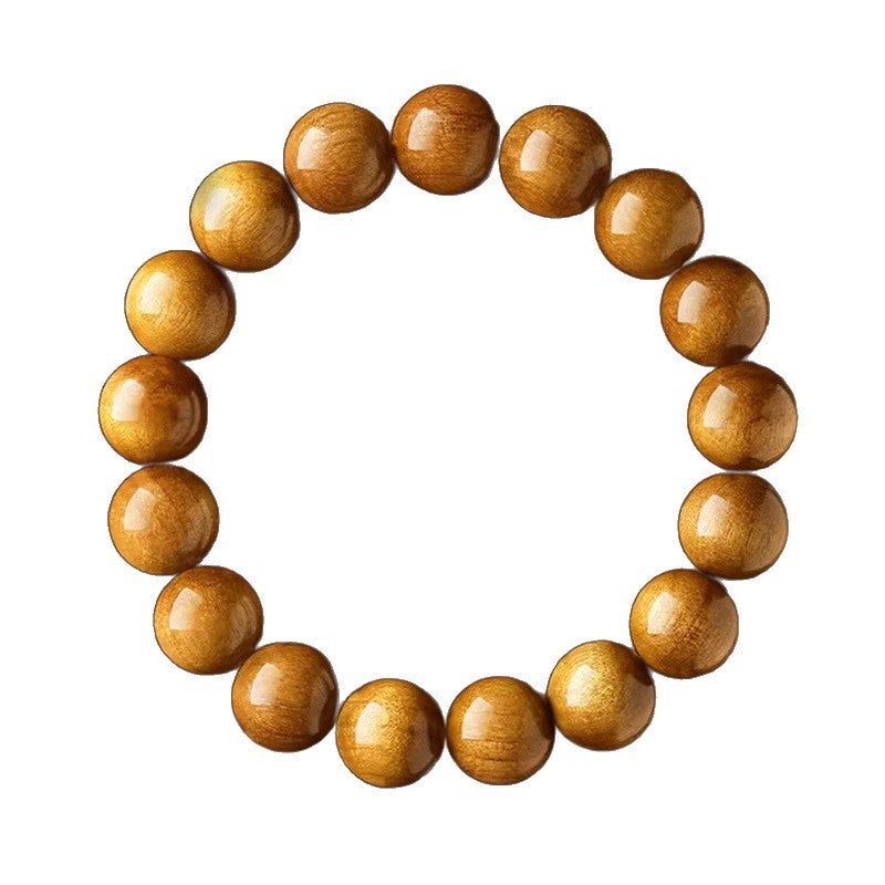 Men's S. Lee Natural Crafts Phoebe Gold Silk Water Ripple Wooden Bracelet